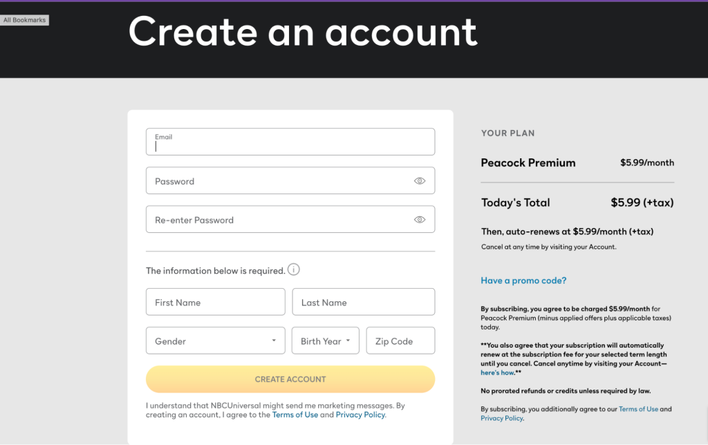 Create an Account