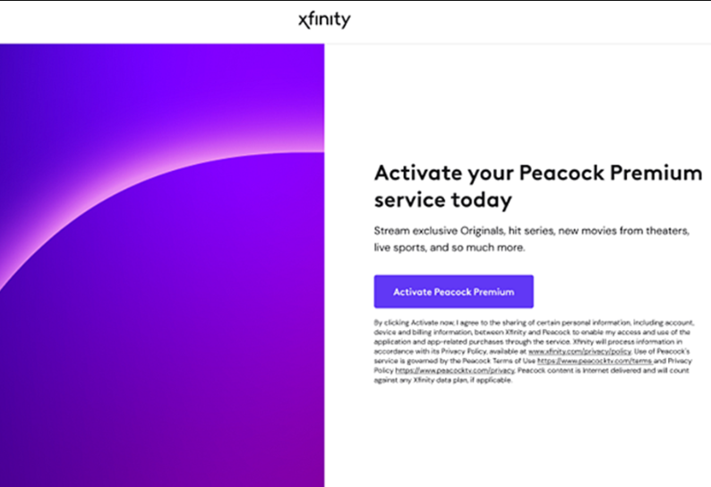 Peacock Premium with Xfinity Internet