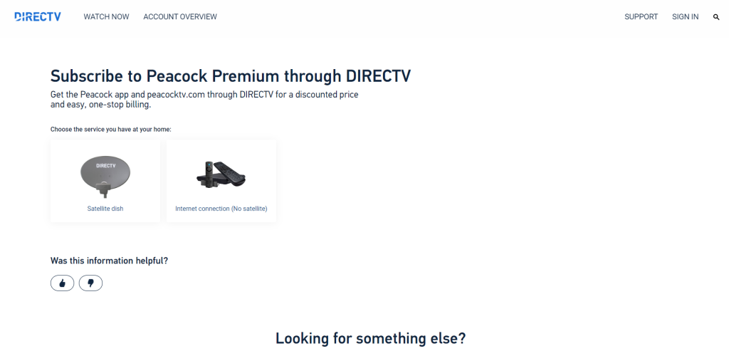 subscribe to peacock premium through Direct tv