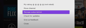 Select "Manage Subscription" from the menu.