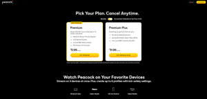 Peacock website and select a subscription plan