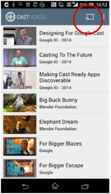Click cast button