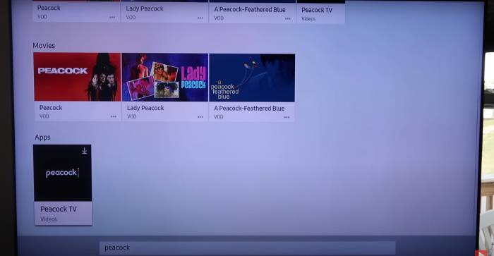 Search for Peacock TV