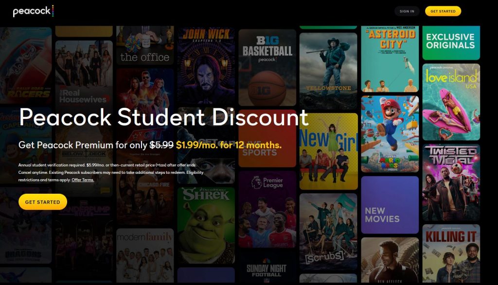 Peacock Student Discount