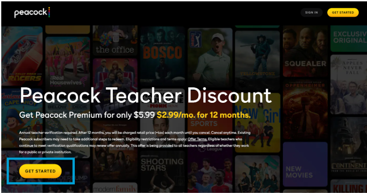 Peacock Teacher Discount